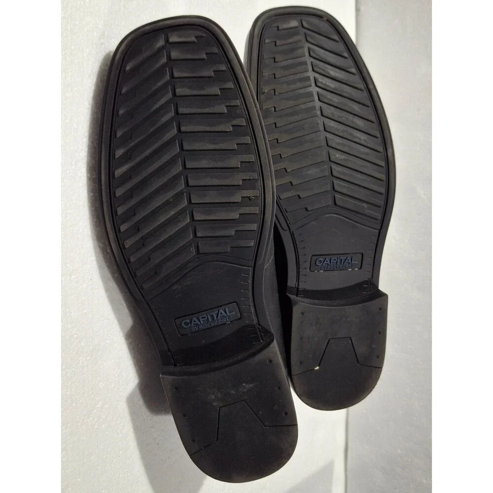 Capital by Rockport Black Leather Slip On Loafers Dress Shoes APM77211 Mens 14 M